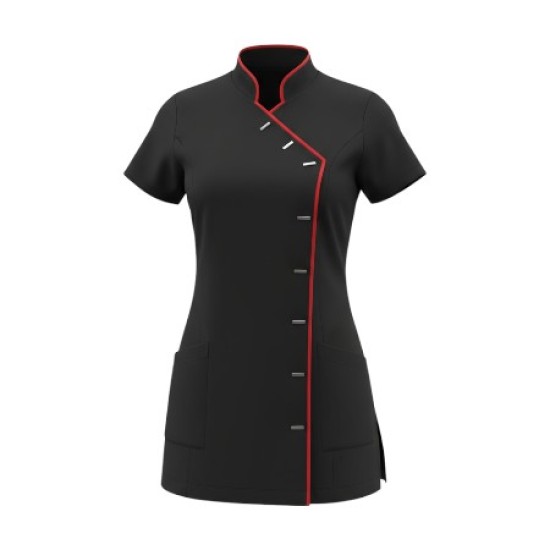 Tuniek Romy (Polyester) Zwarte met rode bies