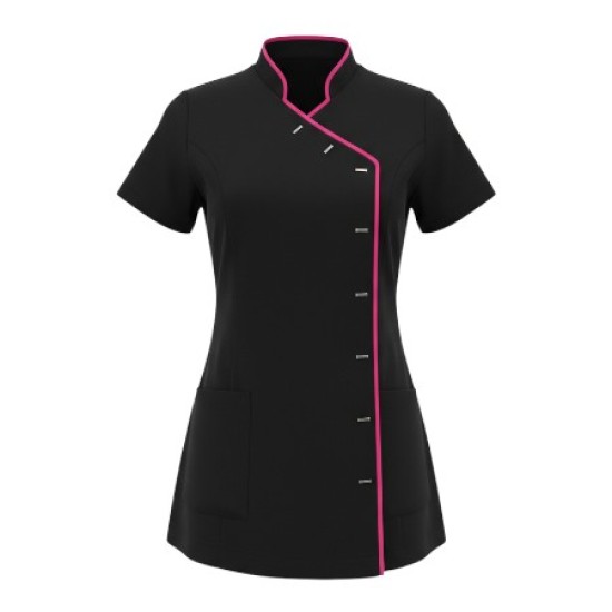 Tuniek Romy (Polyester) Zwart met roze bies