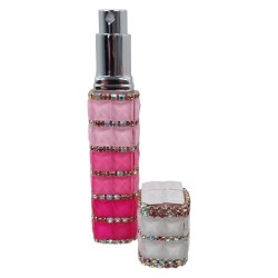 Hervulbare Parfum Verstuiver Fles met strass 12ml - Kleur: Gekleurd Roze Hervulbare Parfum Verstuiver Fles met strass 12ml - Kleur: Gekleurd Roze