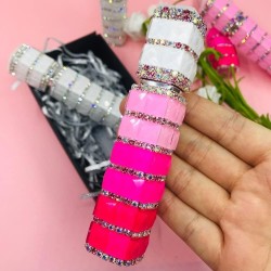 Hervulbare Parfum Verstuiver Fles met strass 12ml - Kleur: Gekleurd Roze