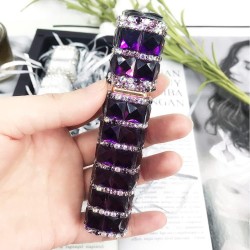 Hervulbare Parfum Verstuiver Fles met strass 12ml - Kleur: Paars