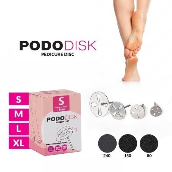 Pododisk - Pedicure set  - Houder met vervangbare schijven: Maat XL 35 mm