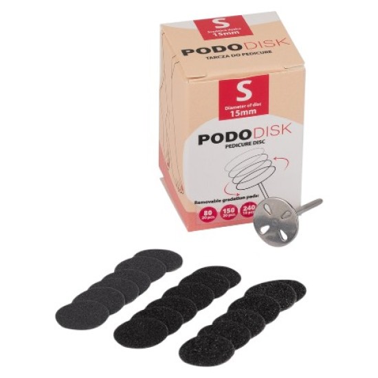 Pododisk - Pedicure set  - Houder met vervangbare schijven: Maat S 15 mm
