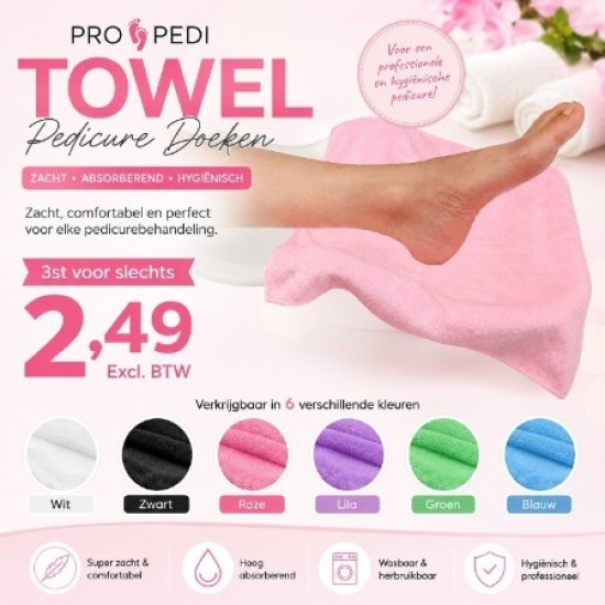Pro Pedicure Doeken - Pro Pedi Towel - 3st