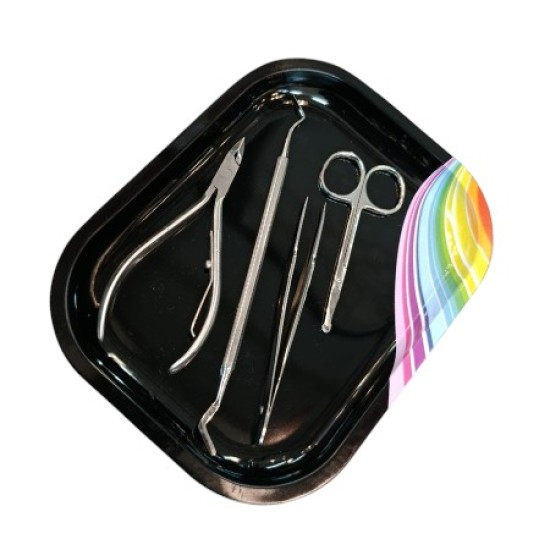 Nail Tray Rainbow - Instrumenten Tray Mini Regenboog - Black