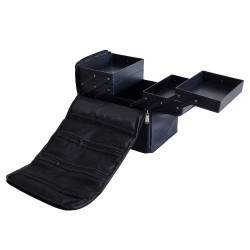 Beautycase - Visagie Koffer - Nagelstyliste Koffer / Tas HA-34 Kleur: Zwart