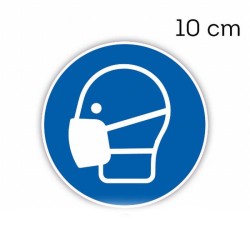 Mondkapje sticker rond 10 cm