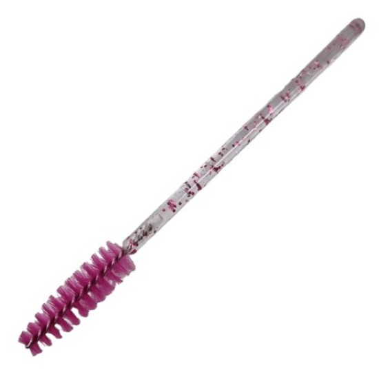 Lash brushes - Mascara en wenkbrauw borsteltjes 50st - Kleur Donker Roze Glitter