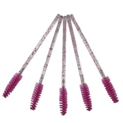 Lash brushes - Mascara en wenkbrauw borsteltjes 50st - Kleur Donker Roze Glitter Lash brushes - Mascara en wenkbrauw borsteltjes 50st - Kleur Donker Roze Glitter