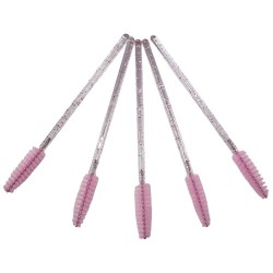 Lash brushes - Mascara en wenkbrauw borsteltjes 50st - Kleur Roze Glitter Lash brushes - Mascara en wenkbrauw borsteltjes 50st - Kleur Roze Glitter