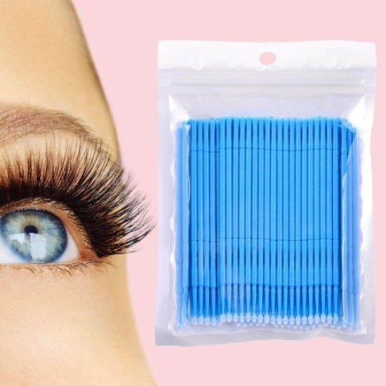 Wimper Micro Brush - Micro Lash Brush - Wimper Extentions Brush - Zakje 100st - Blauw